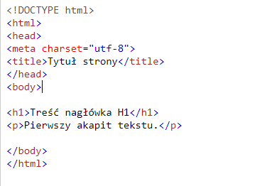 Strona w html - przykład kodu
