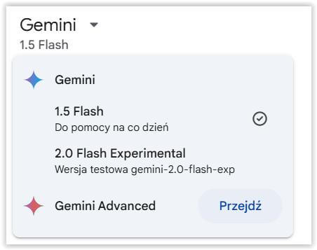 Różne modele Gemini